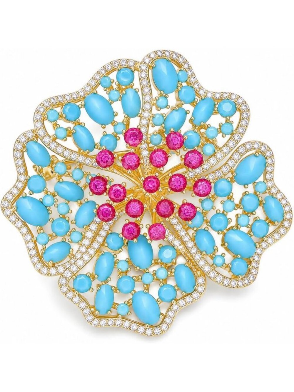 Rhinestone Botanical Brooch Pins for Women - Nature-Inspired Jewelry Accessory